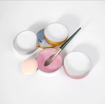 Heart Design Cosmetic Makeup Brush Cleansing Soap with Silicone Scrubber Pad