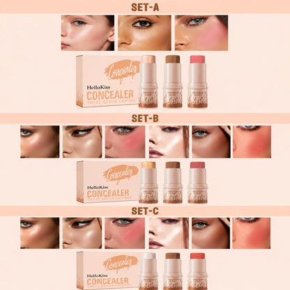 HelloKiss 3-Piece Cosmetic Cream Stick Trio