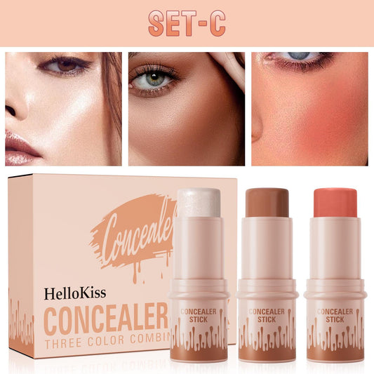 HelloKiss 3-Piece Cosmetic Cream Stick Trio