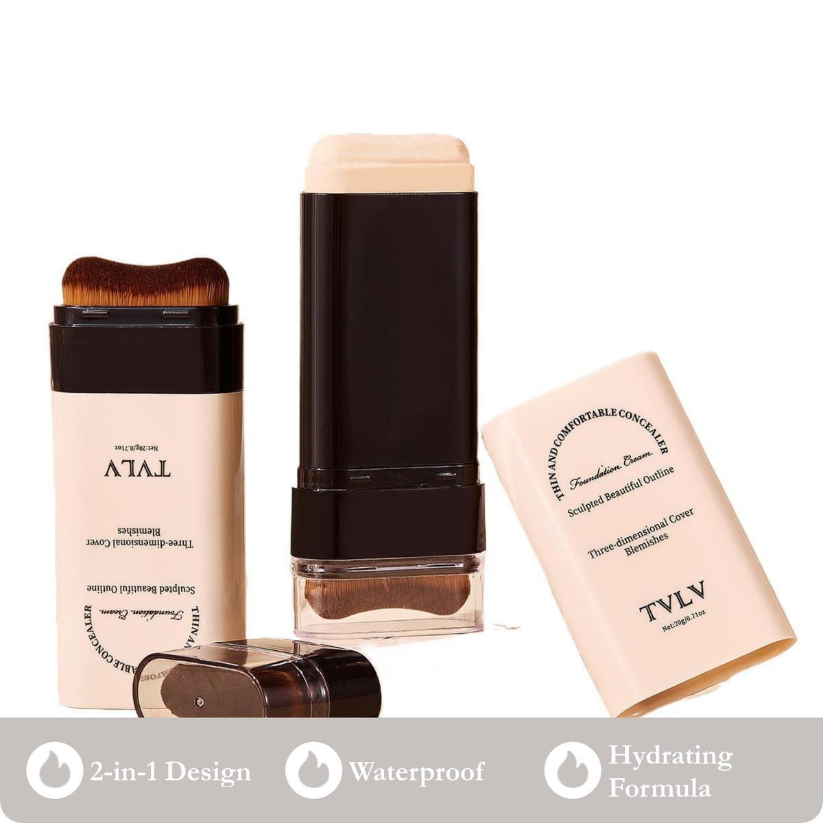 Dual-Ended Concealer Foundation Stick