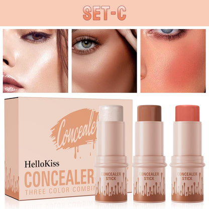 HelloKiss 3-Piece Cosmetic Cream Stick Trio